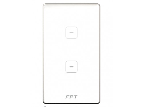 [SNZD0152] Công tắc cảm ứng 2 nút chữ nhật trắng - Hera