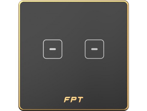 [SNZD0128] Công tắc cảm ứng 2 nút vuông công suất cao đen Hera