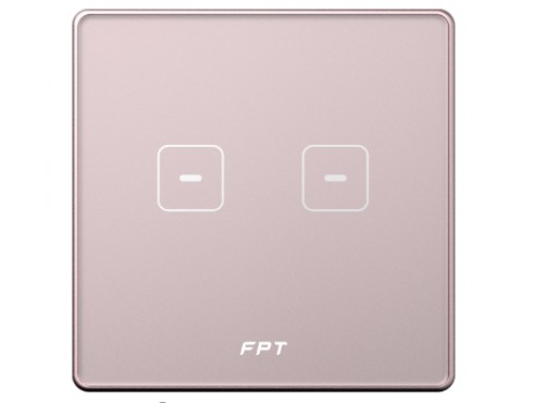 [SNZD0179] Công tắc cảm ứng 2 nút vuông rose gold Hera