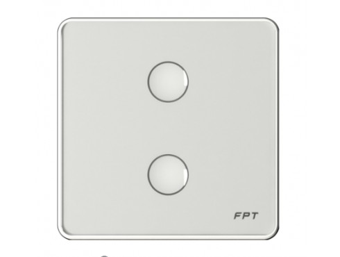 [SNBR0111] Công tắc cảm ứng 2 nút vuông trắng Athena