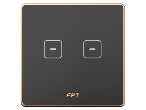 [SNZD0141] Công tắc cảm ứng 2 nút vuông đen Hera