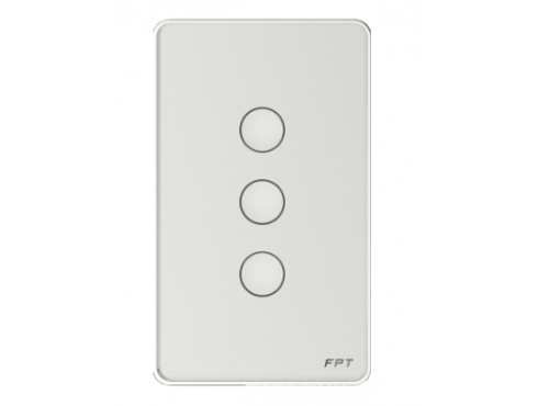 [SNBR023] Công tắc cảm ứng 3 nút chữ nhật trắng Athena