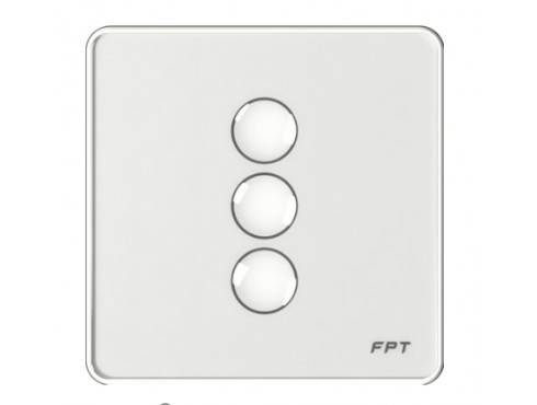 [SNBR0112] Công tắc cảm ứng 3 nút vuông trắng Athena