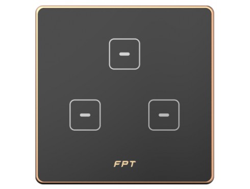 [SNZD0145] Công tắc cảm ứng 3 nút vuông đen Hera