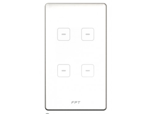 [SNZD0156] Công tắc cảm ứng 4 nút chữ nhật trắng - Hera