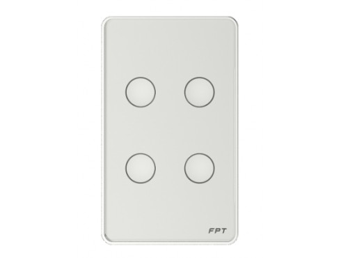 [SNBR024] Công tắc cảm ứng 4 nút chữ nhật trắng Athena