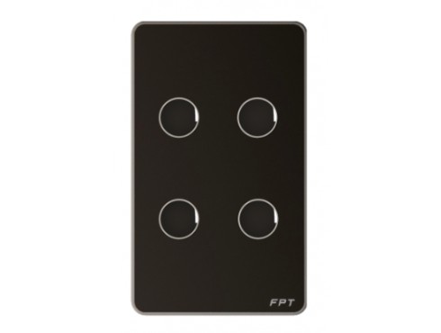 [SNBR029] Công tắc cảm ứng 4 nút chữ nhật đen Athena