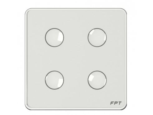 [SNBR0113] Công tắc cảm ứng 4 nút vuông trắng Athena