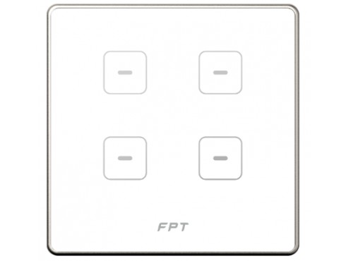 [SNZD0122] Công tắc cảm ứng 4 nút vuông trắng Hera