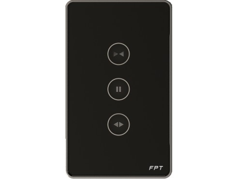 [SNBR0226] Công tắc rèm chữ nhật đen Athena