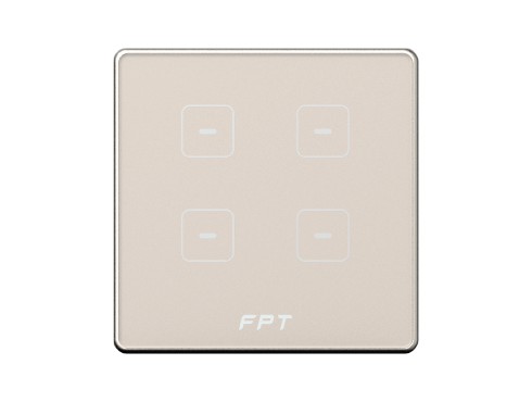 [SNZD0178] Công tắc vuông cảm ứng 3 nút + 1 nút ngữ cảnh champagne Hera