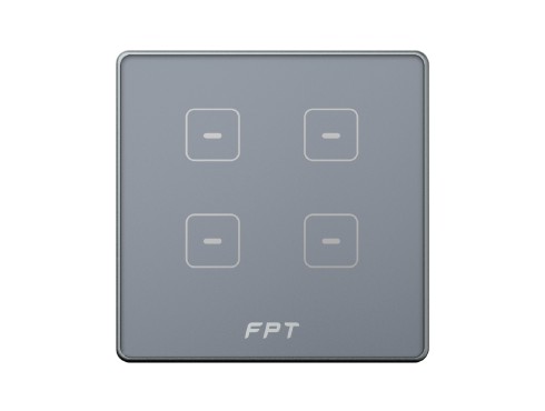 [SNZD0183] Công tắc vuông cảm ứng 3 nút + 1 nút ngữ cảnh stone gray Hera