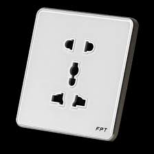 [PB0R013] Ổ cắm mặt kính âm tường vuông trắng Athena