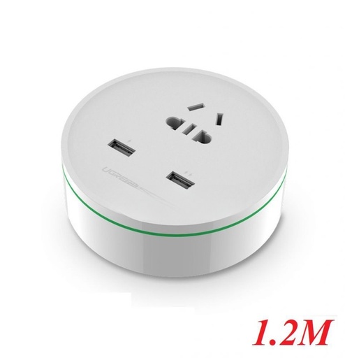 [20356] Ô cắm điện du lịch nhỏ gọn 2 cổng sạc USB Ugreen