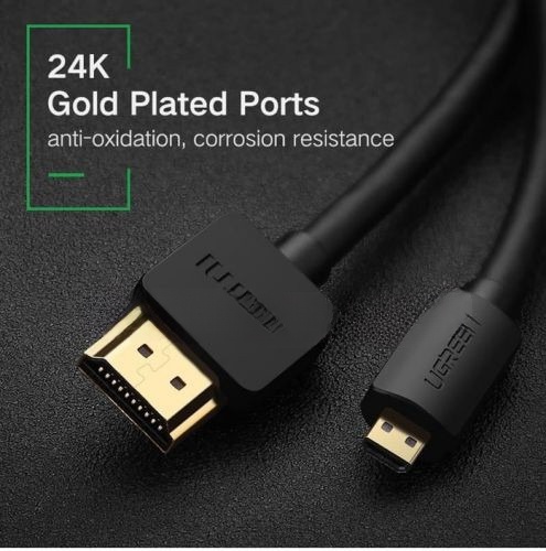 [HD127] Cáp dữ liệu micro HDMI sang HDMI 1.4  truyền âm thanh hình ảnh dài 1M Ugreen